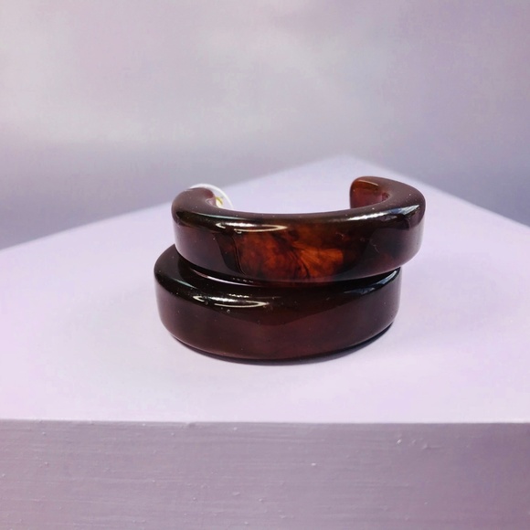 🆑 Brown Thick Hoops - Picture 4 of 6